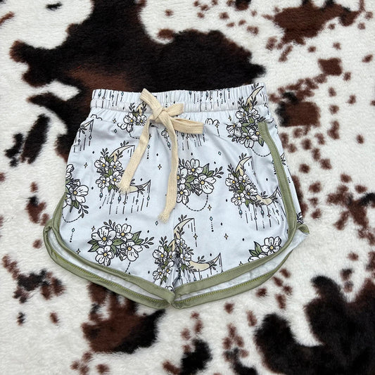 SS0084 Baby Girls Western Flowers Sports Summer Shorts