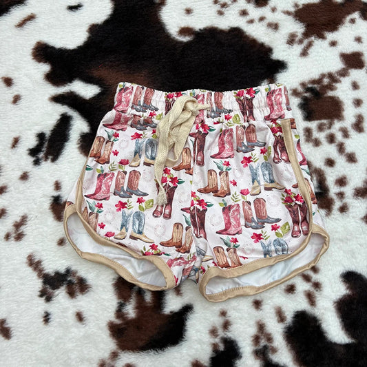 SS0085 Baby Girls Western Boots Sports Summer Shorts