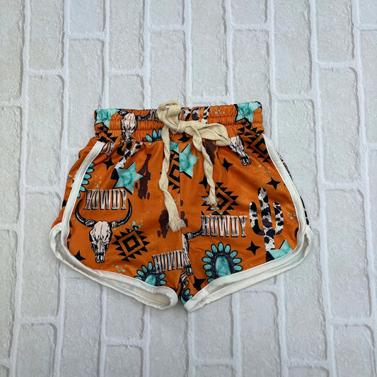 SS0090 Baby Girls Western Howdy Sports Summer Shorts