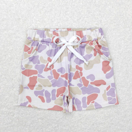 SS0142 light green blue brown camouflage shorts