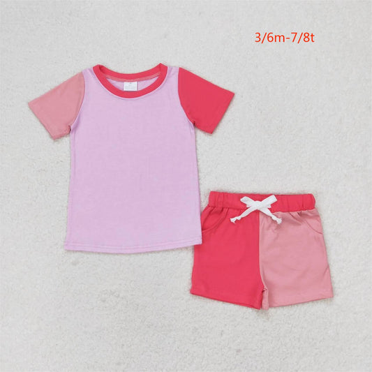 GSSO1269 Matching short sleeve shorts in pink