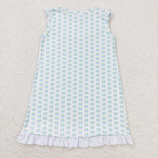 GSD1078 Crab white lace sleeveless dress