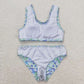 S0279 Floral blue and white lace bathing suit