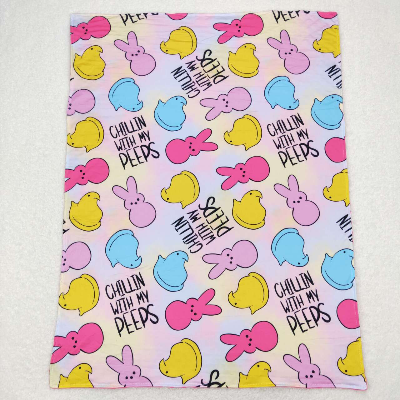 BL0093 Colorful bunny baby blanket