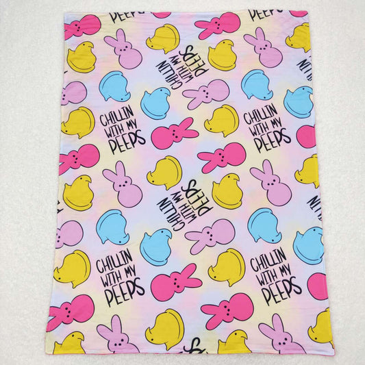 BL0093 Colorful bunny baby blanket