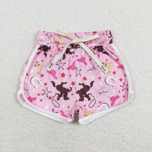 SS0130 Adult Horse Riding Star Pink Shorts