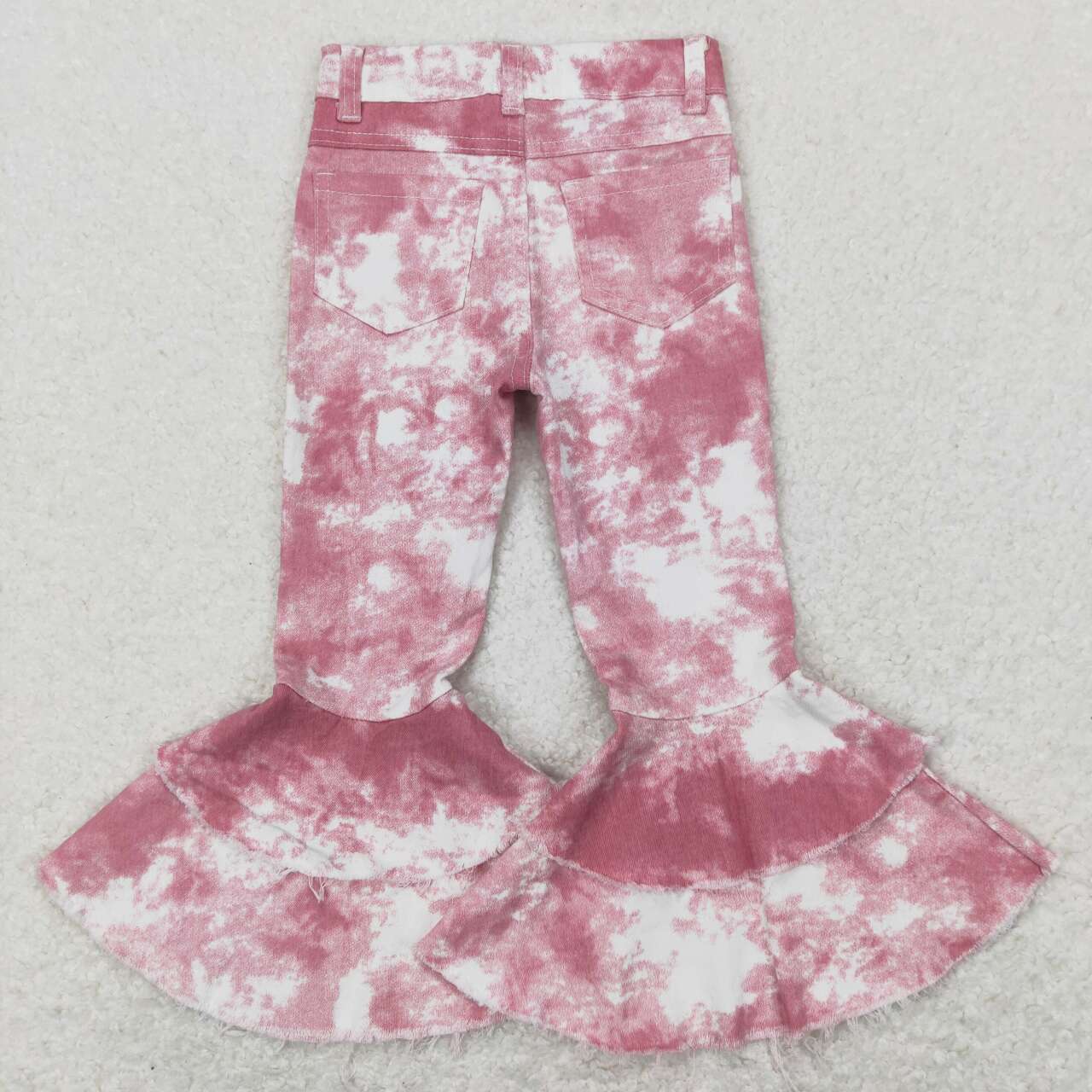 P0399 pink tie dye double lace jeans