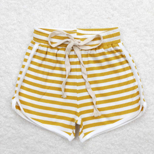 SS0287 Orange and yellow striped shorts