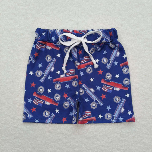 SS0205 Boy Car star navy blue shorts