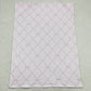 BL0132 Pink and white baby blanket with bow design