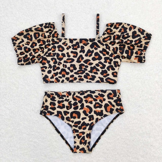S0272 Leopard print halter swimsuit