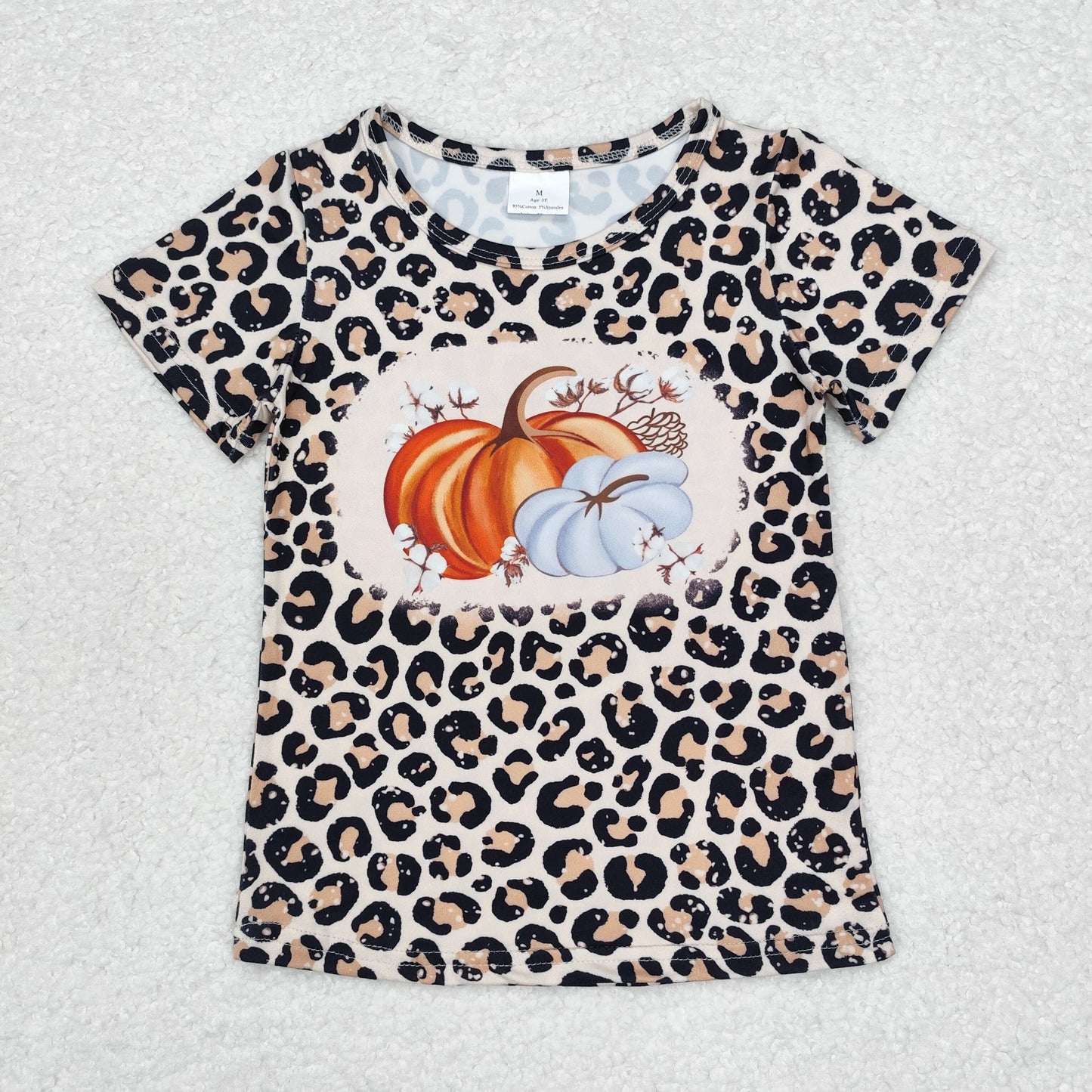 Mommy&Me Halloween Adult Baby Girls Pumpkin Leopard Print Shirts Tops