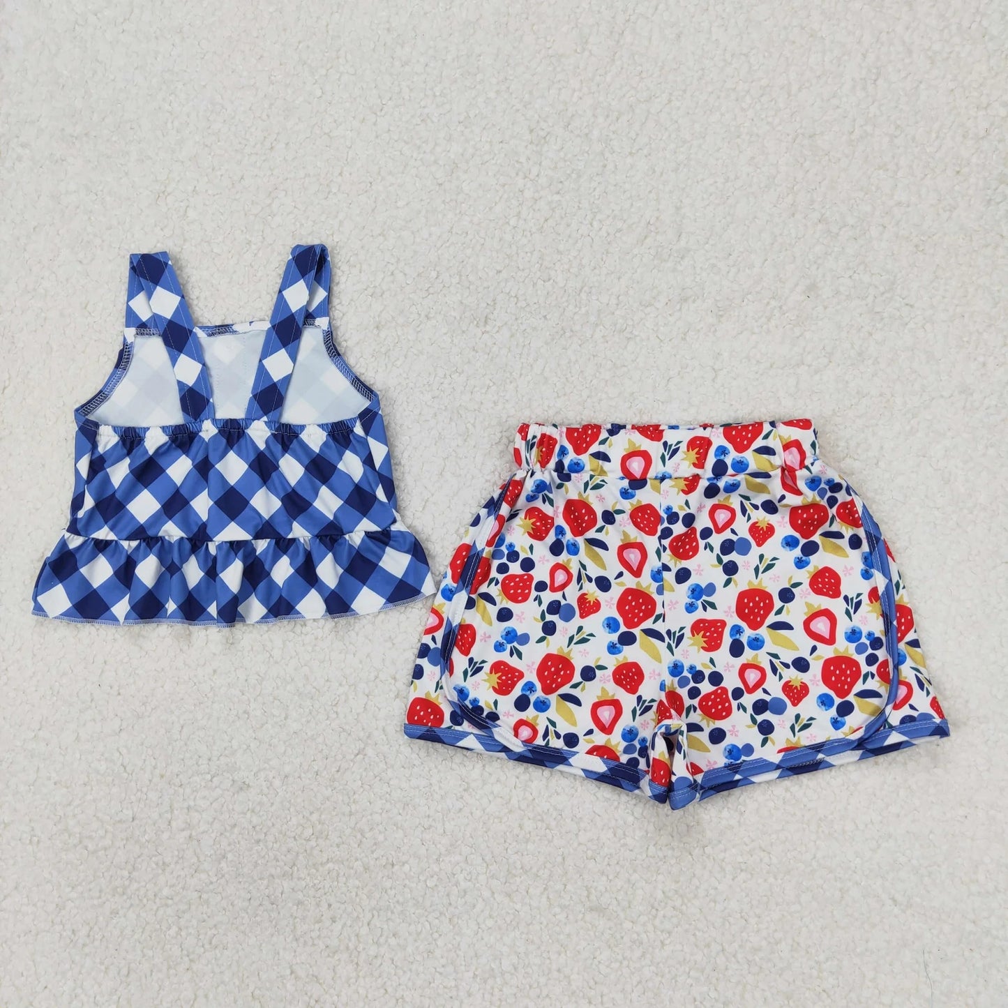 Sibling Baby Girls Summer Straps Button Top Floral Shorts Clothes Sets 6.18