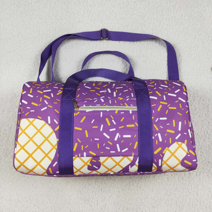 BA0321 Purple Ice Cream Drip Zipper Gym Bag 6.24