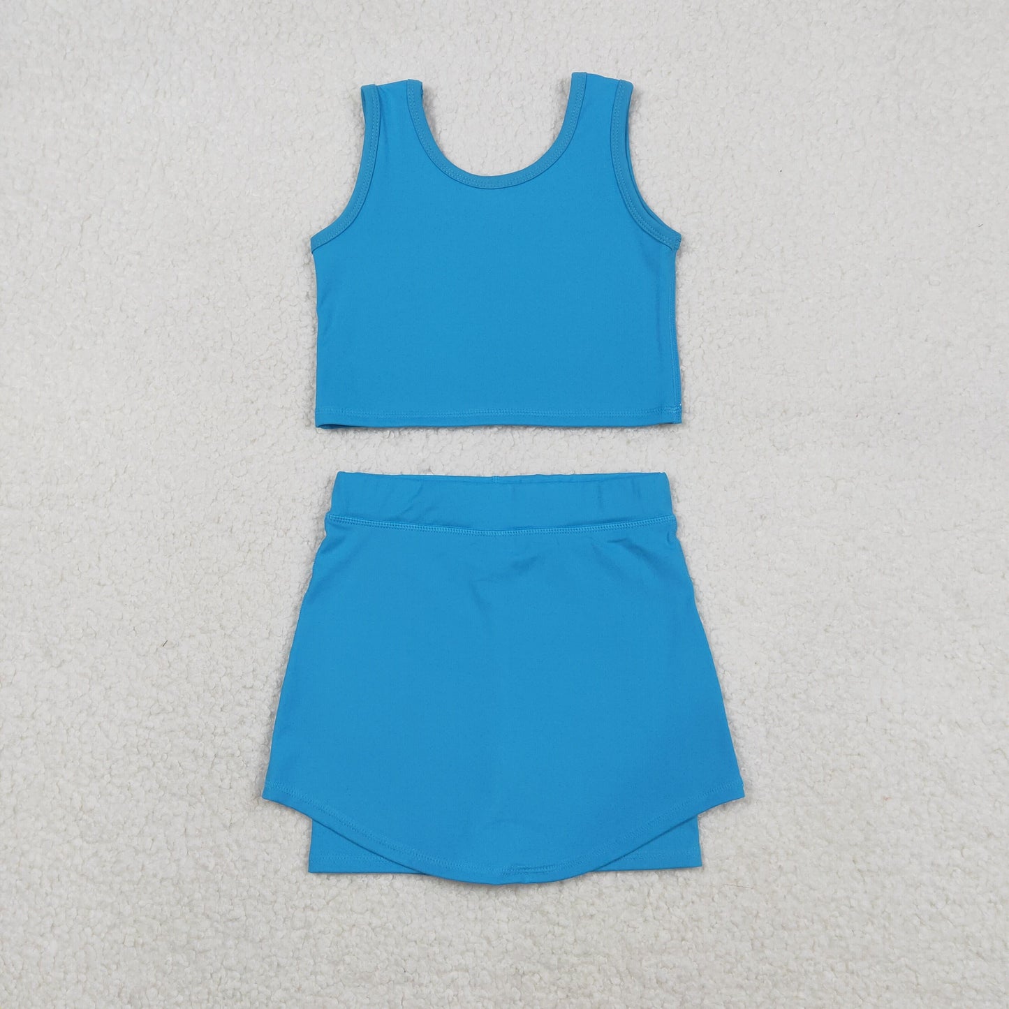 GSD2659 Baby Girls Sleeveless Hot Blue Vest Top Short Skirts Yoga Set C11.21