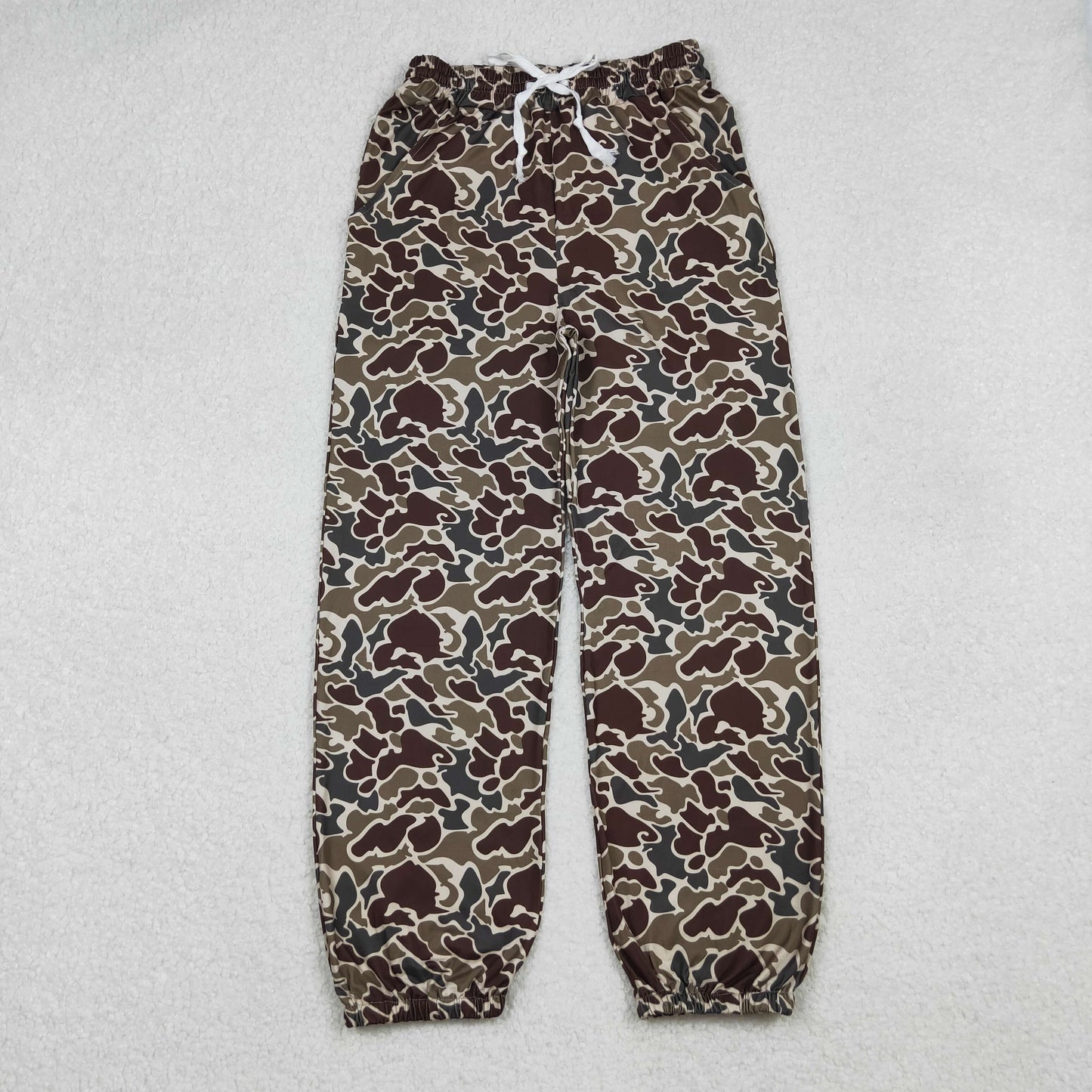 P0906 Adult Women Duck Grey Camo Pocket Bottom Joggers Pants C10.14