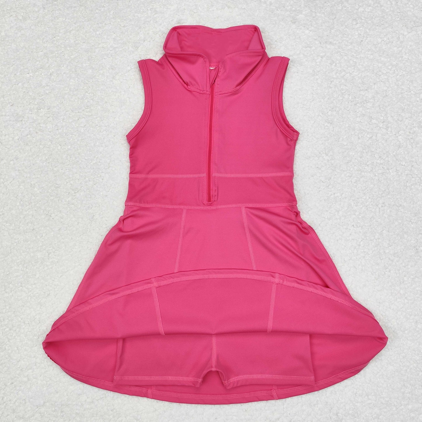 GSD1379 Baby Girls Dark Pink Athletic Active Wear Knee Length Dresses