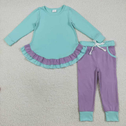 Sibling Baby Girls Long Sleeves Ruffle Tunic Pockets Leggings Pants Clothes Sets C9.30