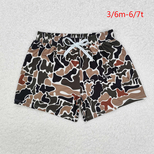 S0479 Baby Boys Brown Camo Trunks Bottoms Swimsuits