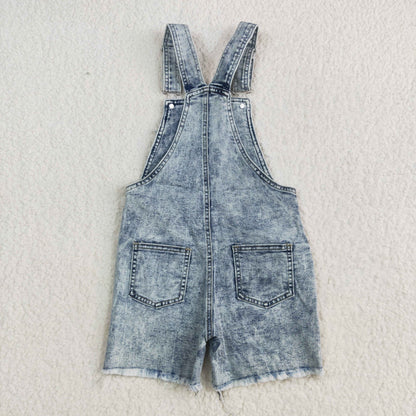SS0023 baby girls cow western denim summer shorts overalls 5.5