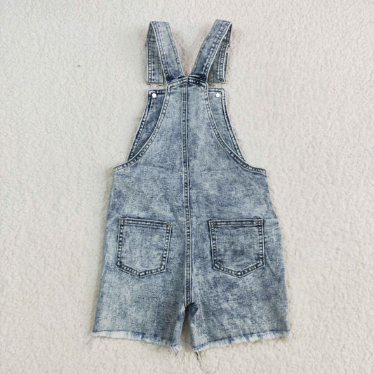 SS0023 baby girls cow western denim summer shorts overalls 5.5
