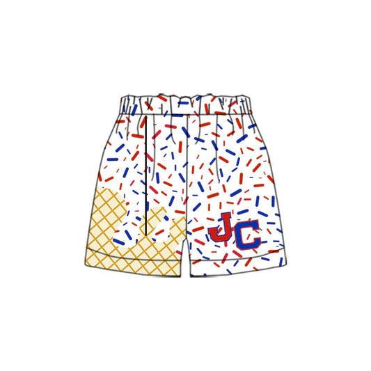 Adult Men Team Red Blue jc White Shorts Bottoms Preorder(moq 3)