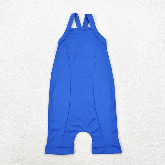 S0452 Baby Girls Blue Active Wear Athletic Jumpsuits