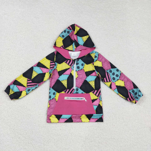 GT1137 Baby Girls Colorful Aztec Long Sleeves Pocket Zipper Western Hoodies C8.25