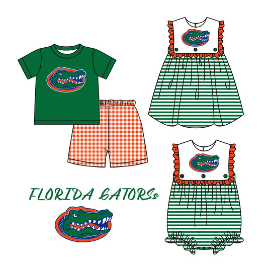 Sibling Boys Baby Girls Florida Team Dresses Rompers Sets preorder(moq 3)