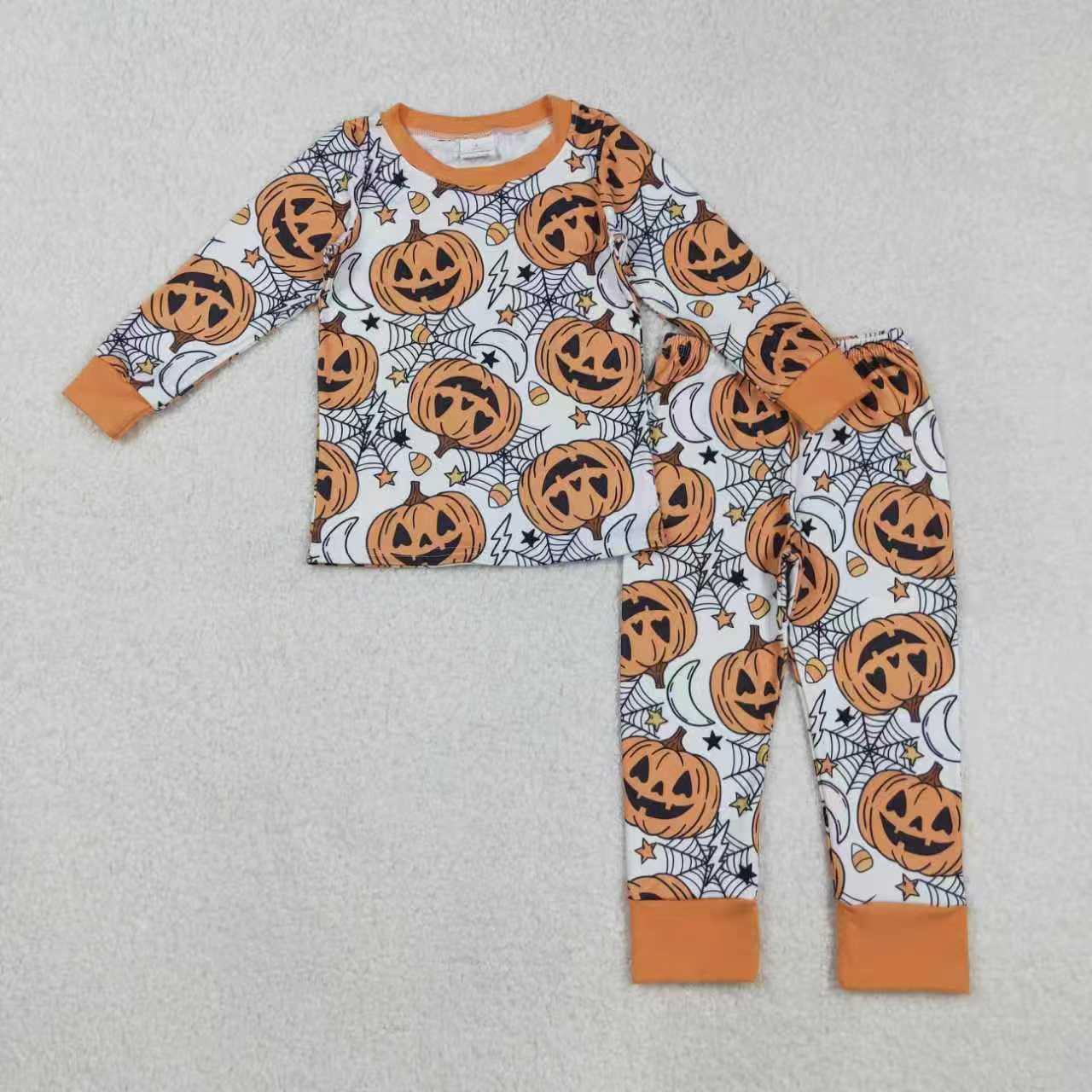 Sibling Baby Girls Ghosts Pumpkins Halloween Zipper Footie Romper Knee Length Dress C9.4