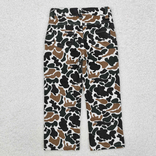 P0594 Baby Boys Brown Duck Camouflage Denim Strait Pants