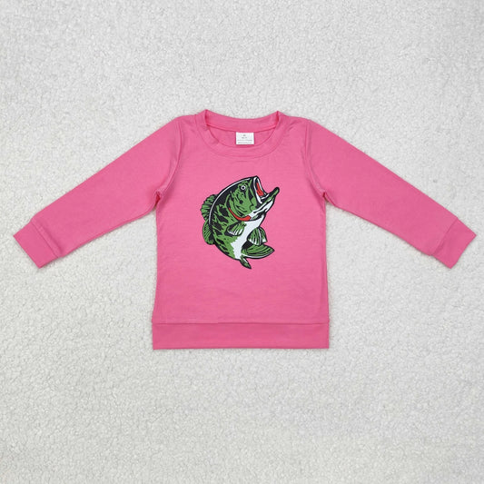 Sibling Baby Kids Black Pink Offset Fishing Long Sleeves Tee Shirts Tops 8.7