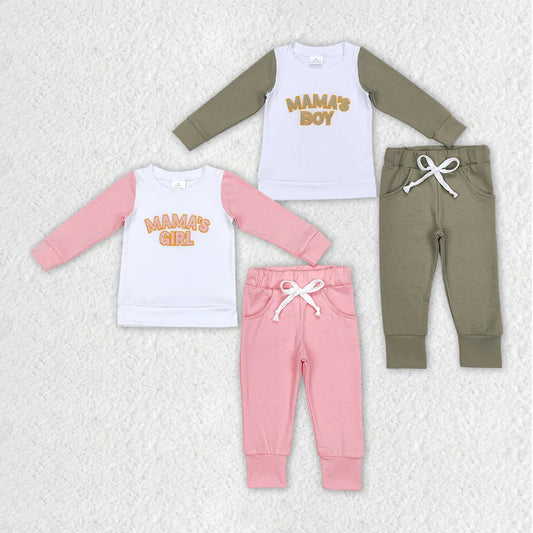 Sibling Baby Girls Boys Mama's Children Top Legging Pants Clothes Sets