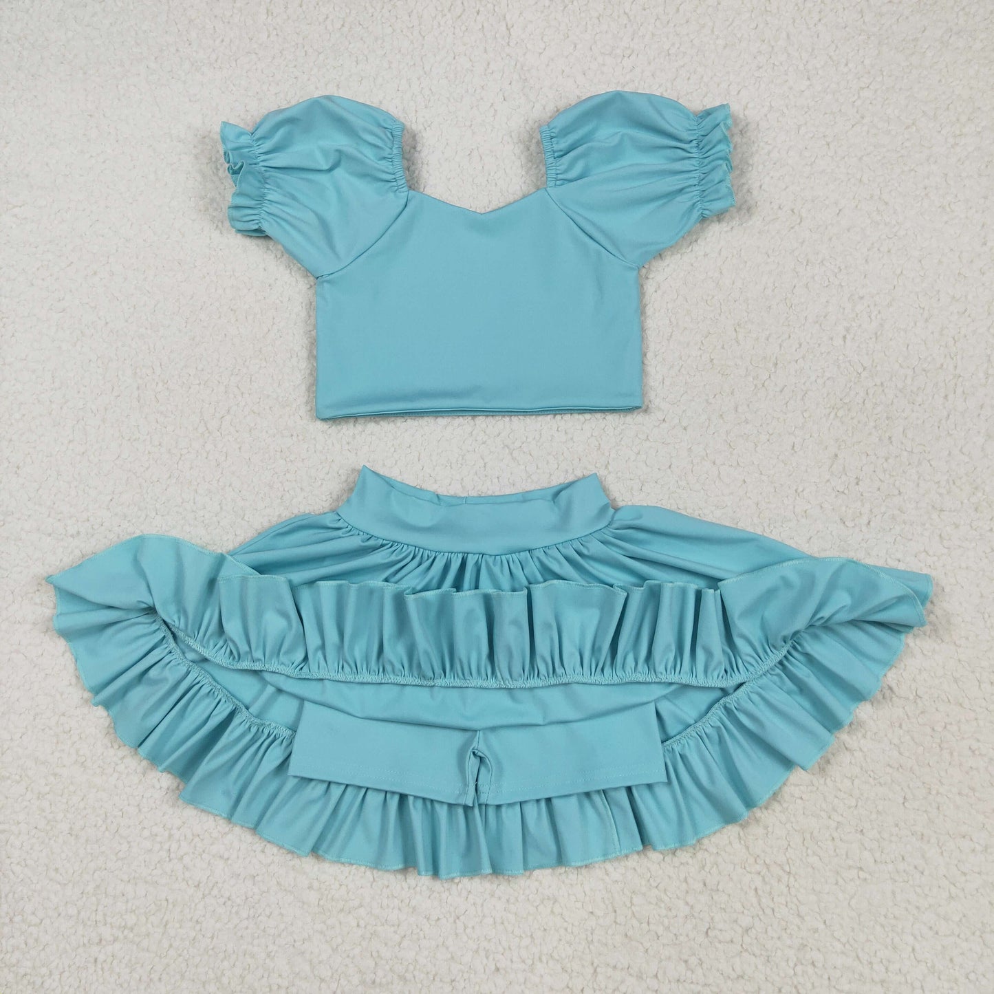 GSD2101 Baby Girls Aqua Yoga Shirt Skirt Active Wear Clothes Set 5.21