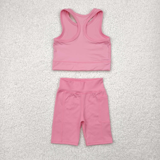 GSSO1516 Baby Girls Coral Athletic Active Wear Top Shorts Clothes Set 4.26