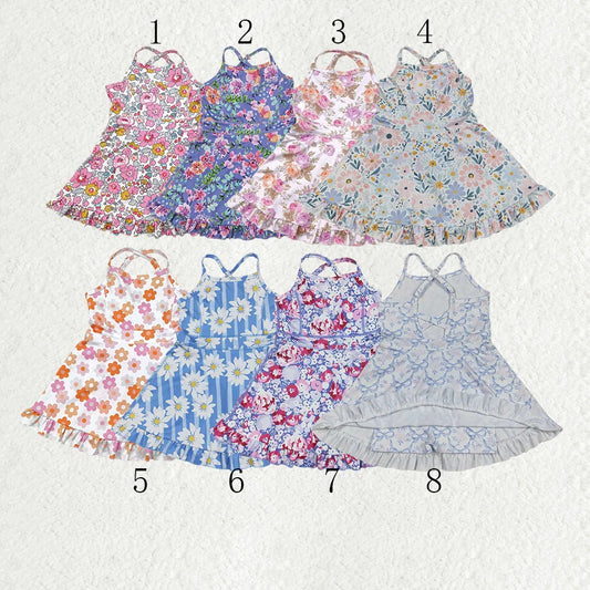 Sibling Baby Girls Straps Sports Wear Yoga Athletic Knee Length Dresses 6.5