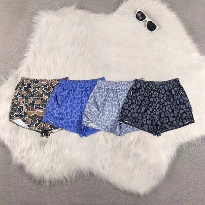 Sibling Adult Women Western Camo Leopard Yoga Summer Shorts 5.24