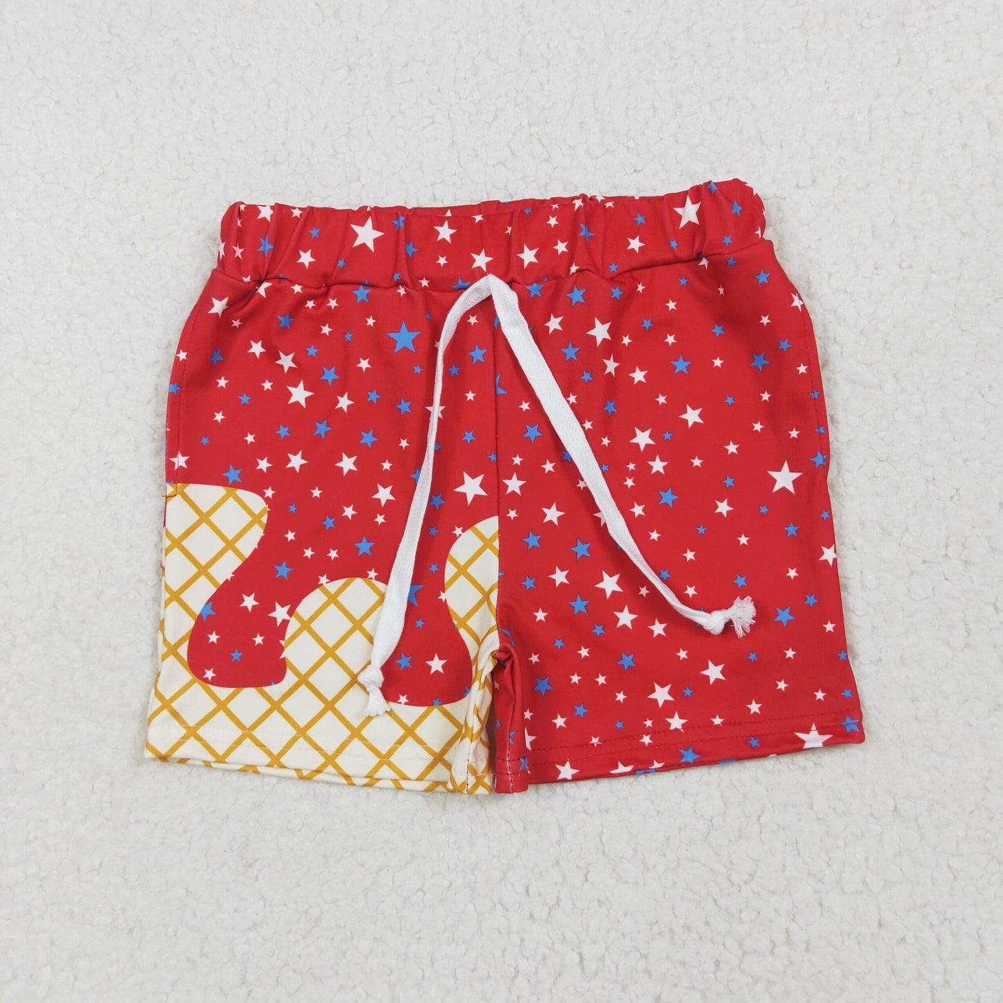 SS0612 Baby Boys Red Drip Stars Pockets Team Shorts Bottom 6.13