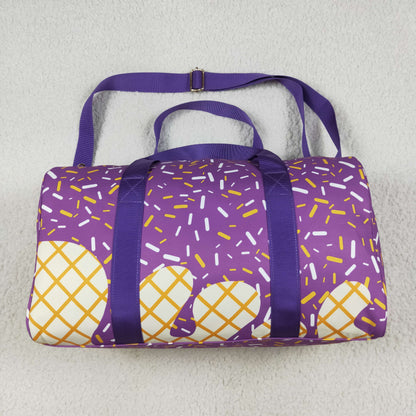 BA0321 Purple Ice Cream Drip Zipper Gym Bag 6.24