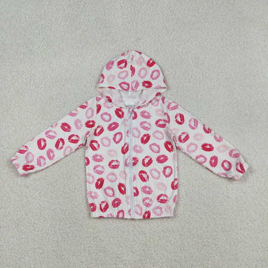 GT1420 Baby Girls Pink Mouths Valentine Zipper Hoodies Jacket C12.13
