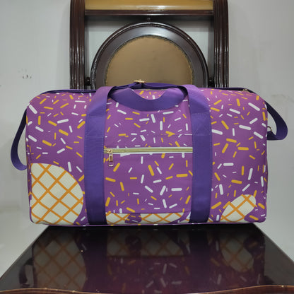 BA0321 Purple Ice Cream Drip Zipper Gym Bag 6.24