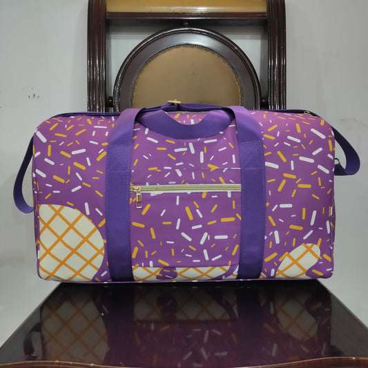 BA0321 Purple Ice Cream Drip Zipper Gym Bag 6.24
