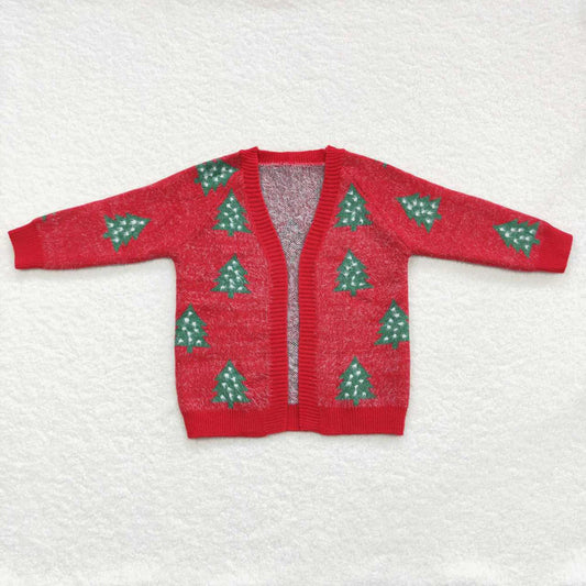 GT1114 Baby Girls Red Christmas Tree Long Sleeve Sweater 7.10