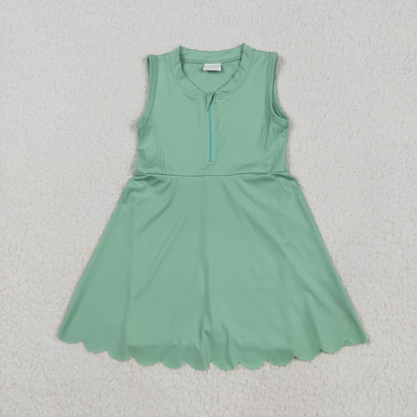 GSD2089 Baby Girls Light Green Yoga Zip Active Wear Skort Knee Length Dress 5.17
