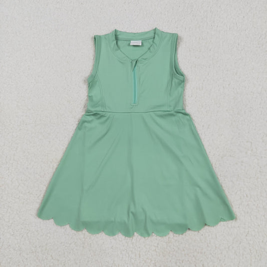 GSD2089 Baby Girls Light Green Yoga Zip Active Wear Skort Knee Length Dress 5.17