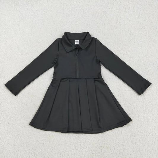 Sibling Baby Girls Long Sleeves Zipper Shots Yoga Activity Knee Length Dresses 7.25