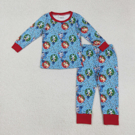 BLP0638 Baby Boys Christmas Dogs Top Pants Pajamas Clothes Set C9.3
