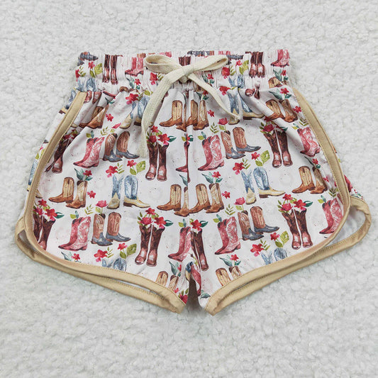 SS0085 Baby Girls Western Boots Sports Summer Shorts