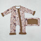 LR1771 Baby Infant Girls Horse Rodeo Western Zip Romper