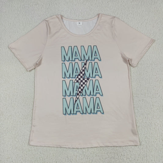 GT1019 Adult Women Short Sleeves MAMA Lightning Tee Shirts Top 7.7